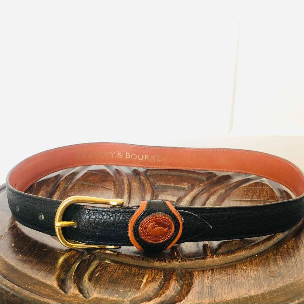 Vintage Dooney & Bourke All Weather Leather Signature pebbled Duck Belt Sz XS